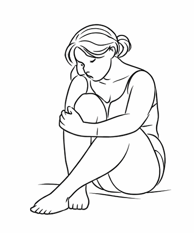 Bulimia eating disorder illustration
