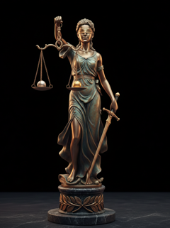 Lady Justice statue illustration