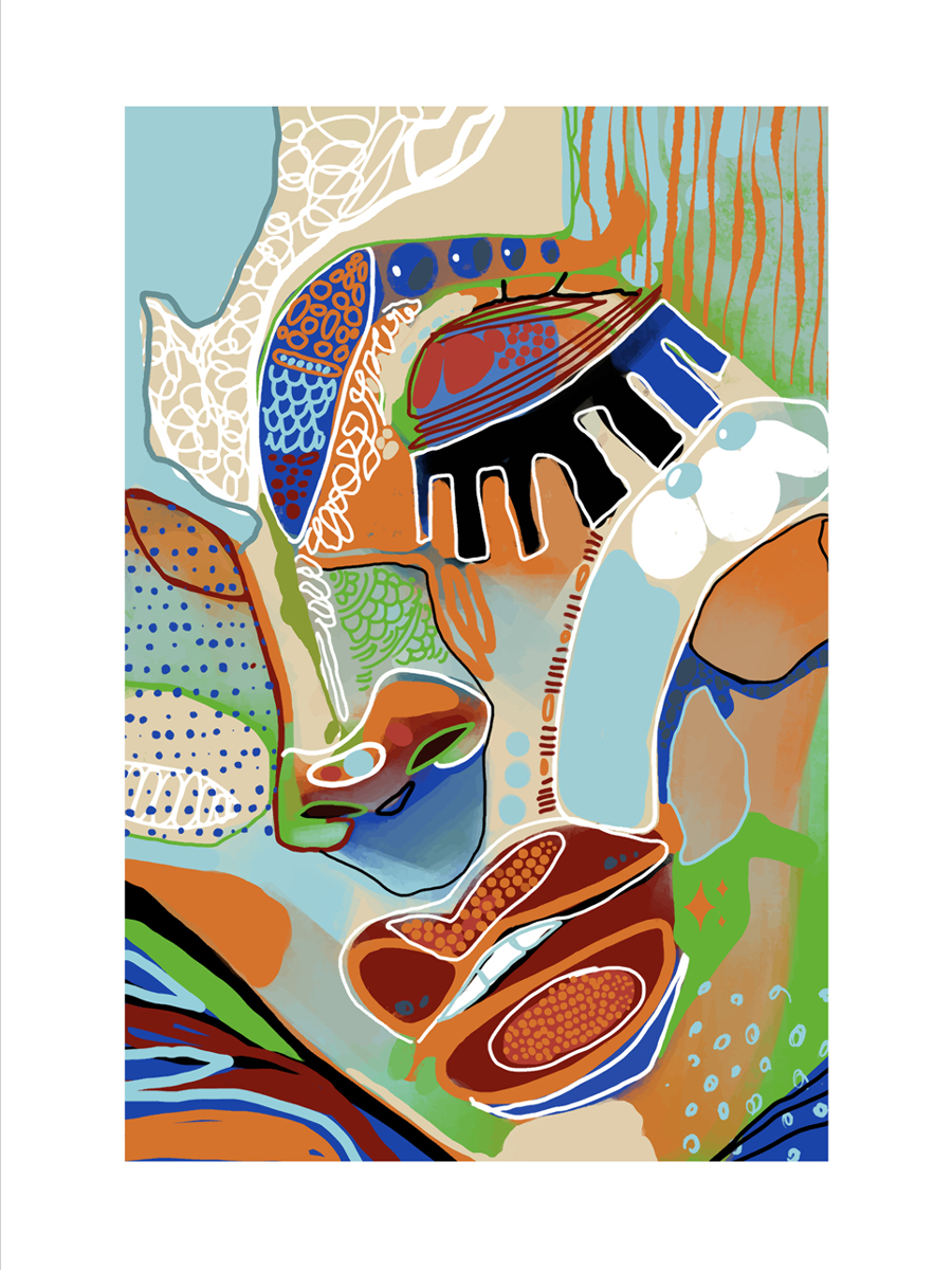 Abstract woman portrait artwork: referral page