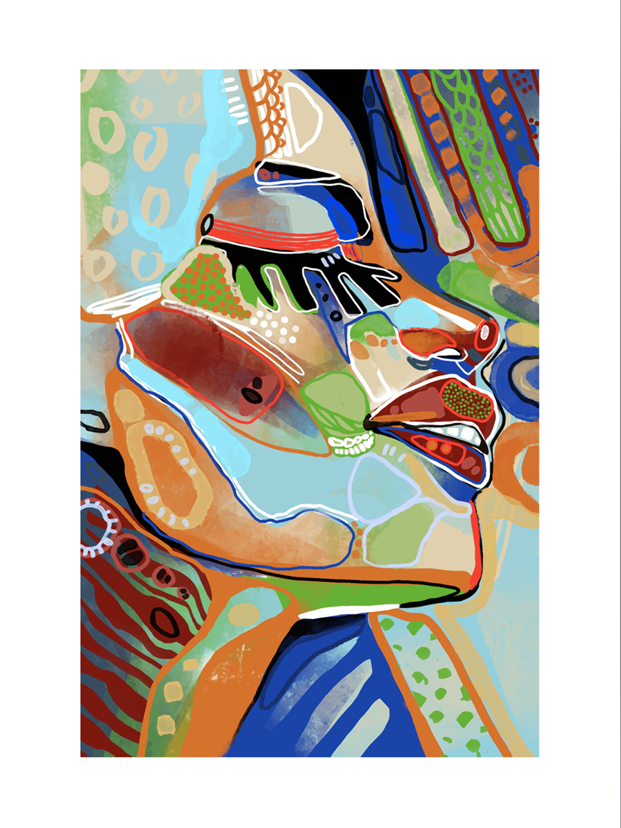 Abstract woman portrait artwork: referral page