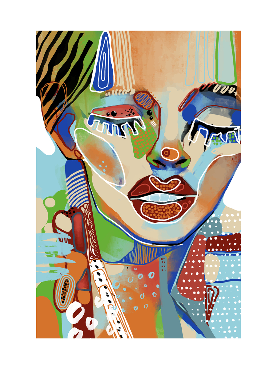 Abstract woman portrait artwork: referral page