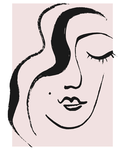 Woman looking to the side, representing reflection and support